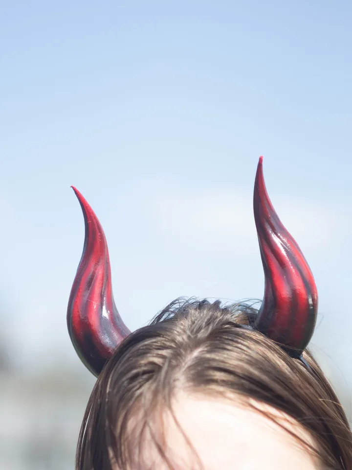 Pack of 3 Small Devil Horns, Lightweight 3d Printed Headset Accessories, Fantasy Cosplay Red Horns for Halloween, Three Pairs of Horns