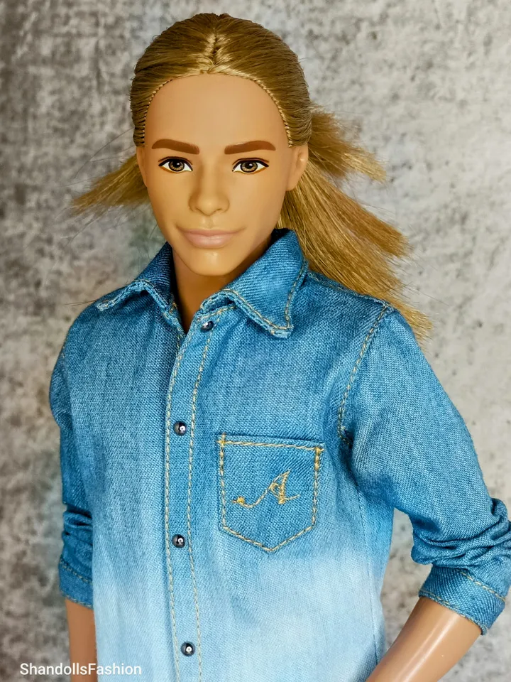 Classic jeans and denim shirt for Ken dolls