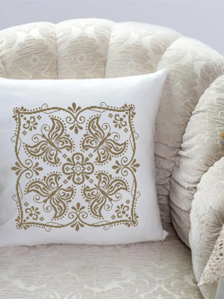 Butterfly mandala cross stitch pattern PDF instant download Monochrome cross stitch chart, Mandala pattern digital PDF for beginners #M273
