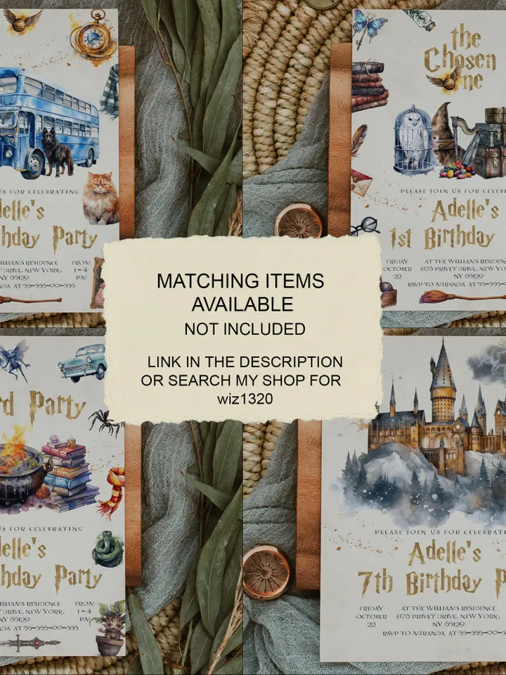 HATS AND BROOMS; Wizard Baby Shower; Magic School Baby Shower template; Instant Download; wiz1320