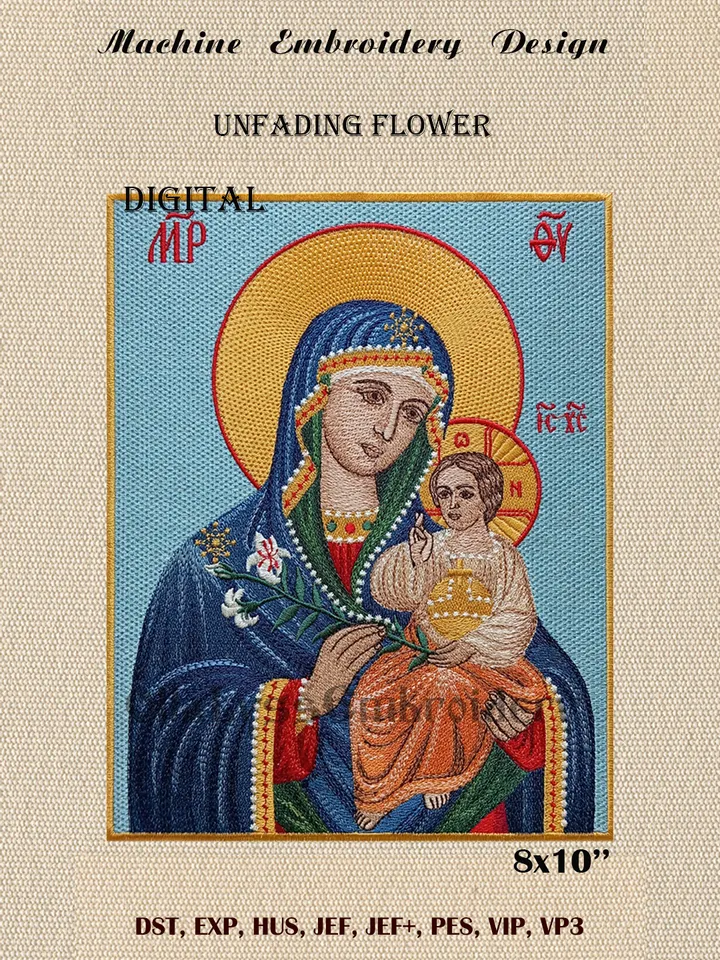 Unfading Flower icon embroidery design