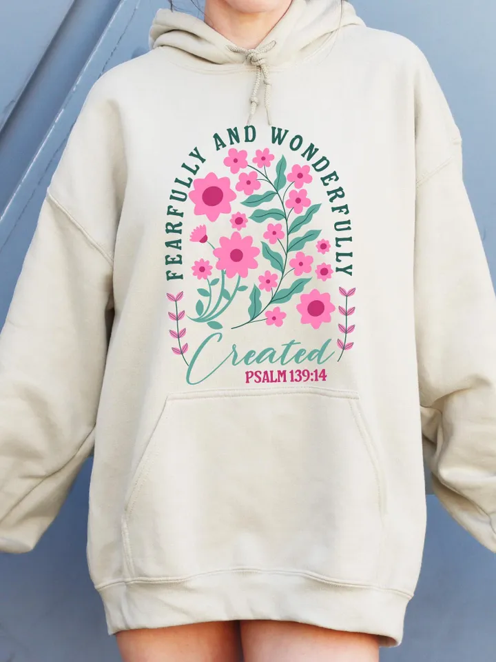Fearfully and Wonderfully Png, Christian Floral Png, Retro Christian Png, Bible Verse Png, Wildflower Jesus Png, Sublimation Designs