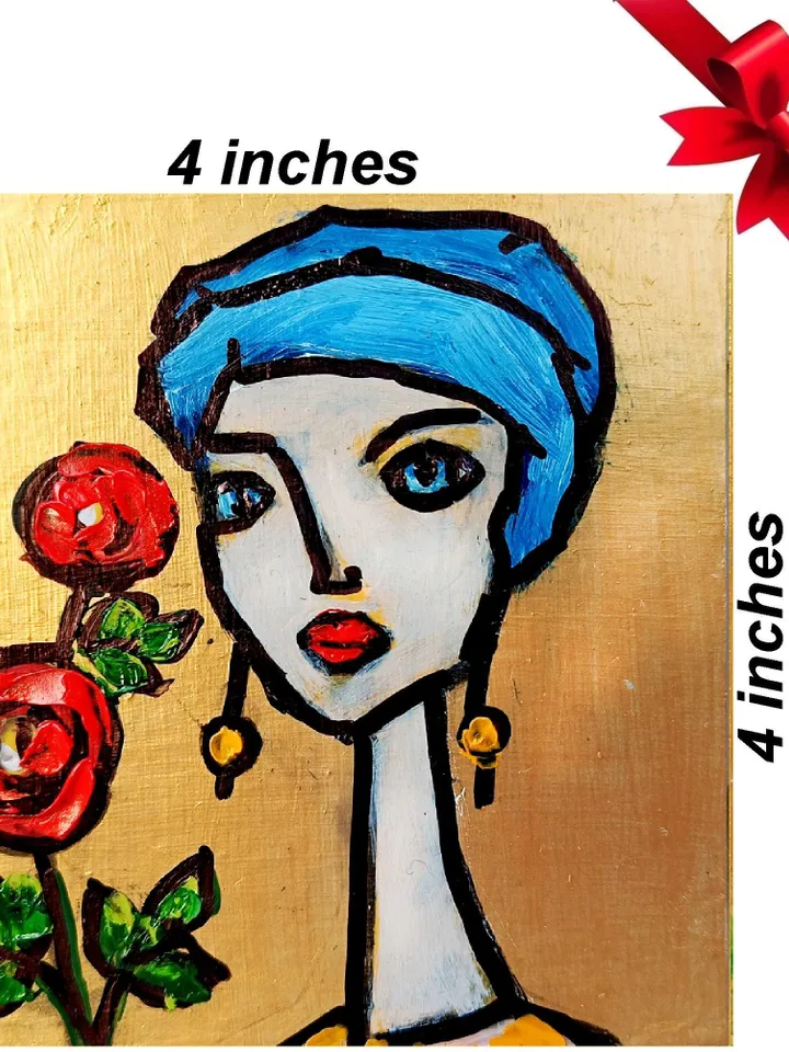 Woman Face Artwork Abstract Portrait Original Art Diverse Woman Portrait Framed Oil Painting Woman Portrait Fine Art Gift by ArtProkopaloSv