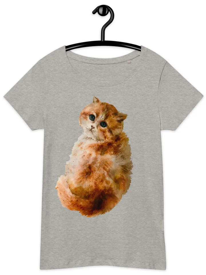Ginger cat Women’s basic organic t-shirt made with my original design,animals t shirts,cat lovers gifts