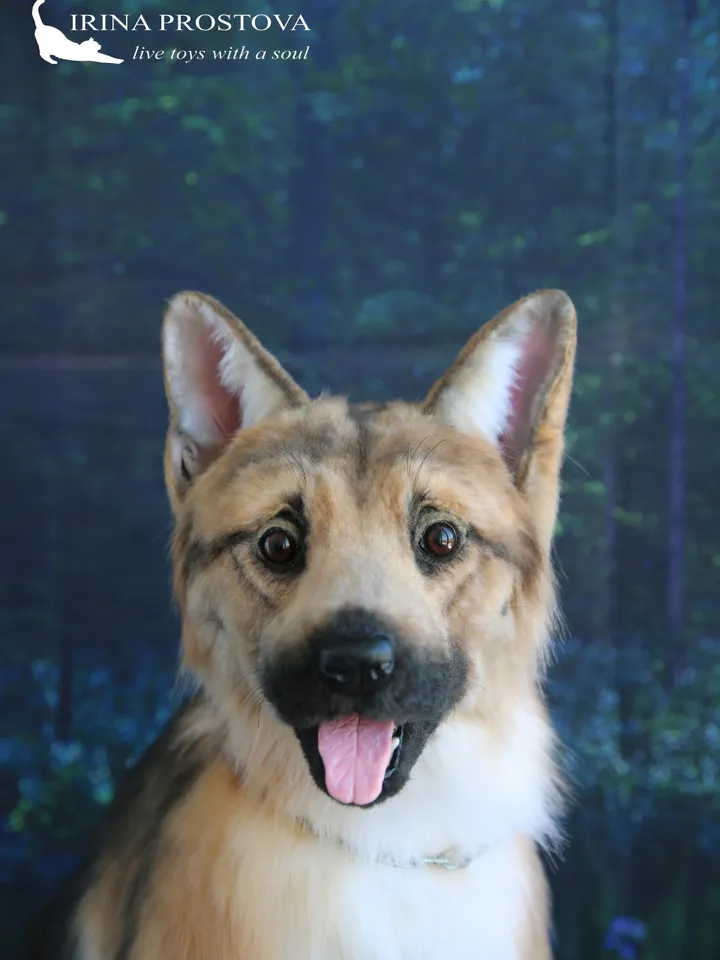 German Shepherd realistic plush toy