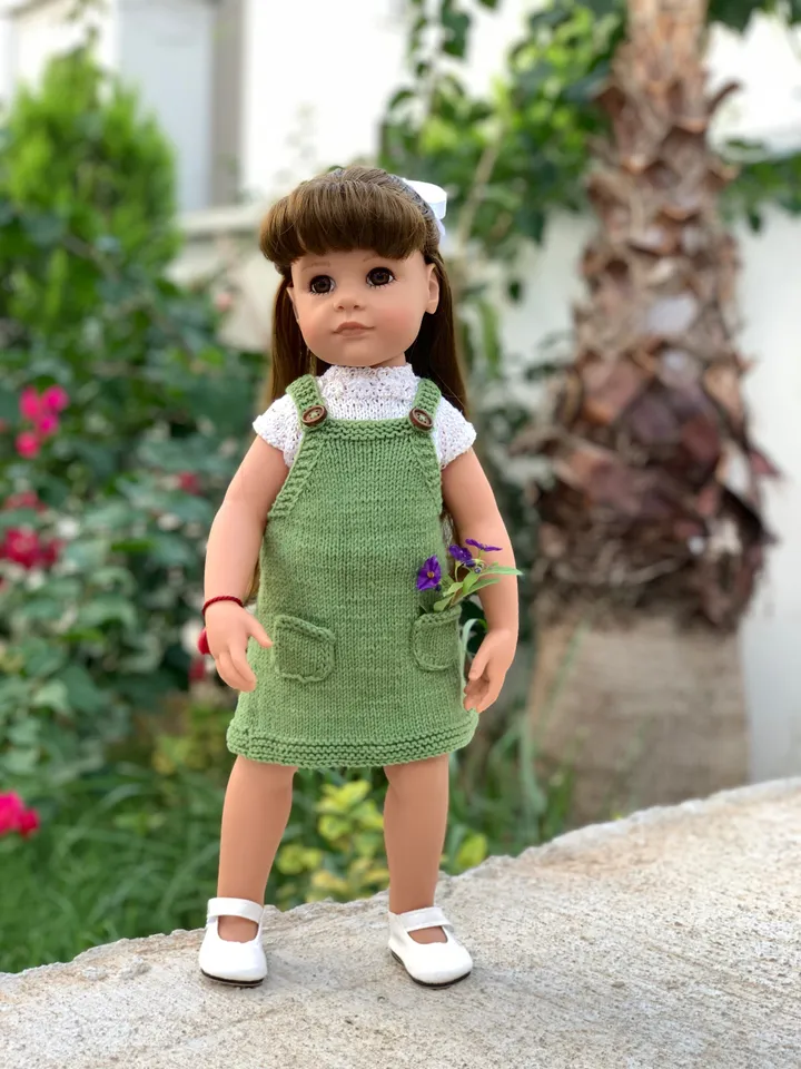 PDF Knitting Pattern Tutorial Sundress for Gotz doll (19&quot;/50 cm), American Girl, eng