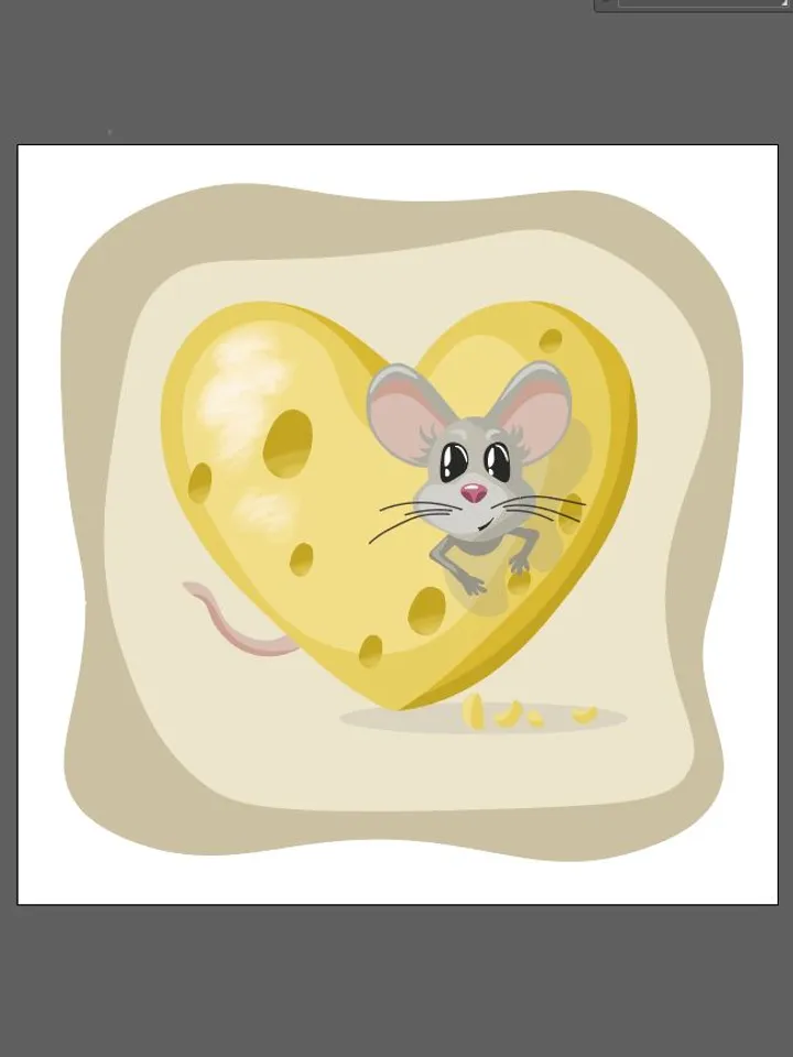 Mouse in the heart postcard