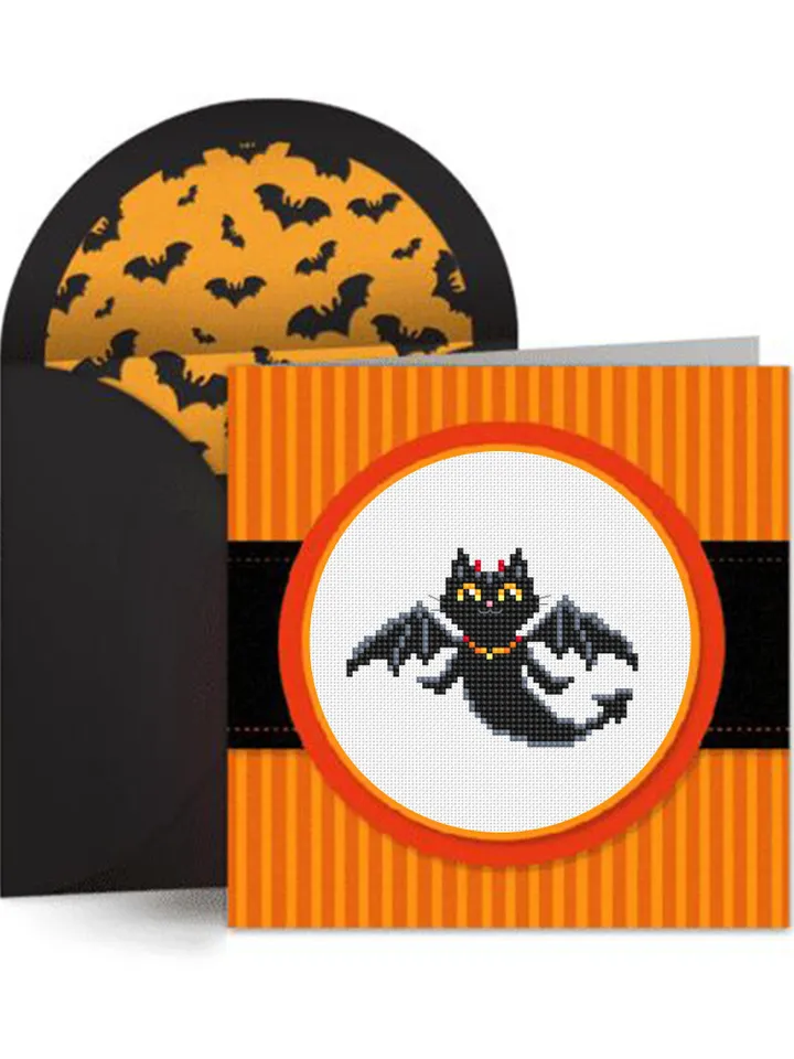Set Halloween cats cross stitch pattern PDF download Cute black cat embroidery PDF, Funny home cat decor, Ghost cat cross stitch chart #H65