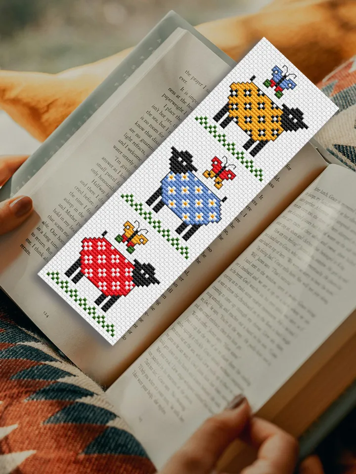 Cross stitch bookmark pattern Sheeps