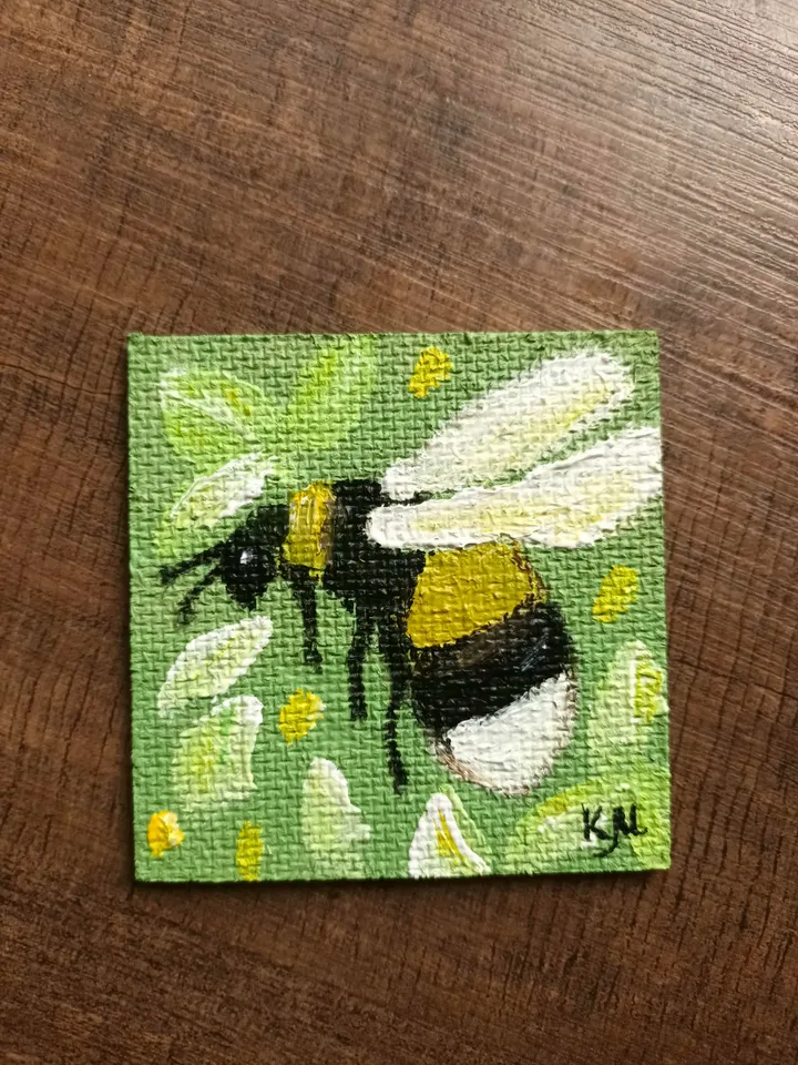 Oil painting of a bee