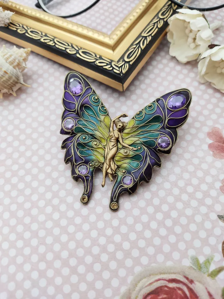 Vintage Butterfly, Wing Brooches, Fairy Butterfly, Brooch Amethyst, Jewelry butterfy