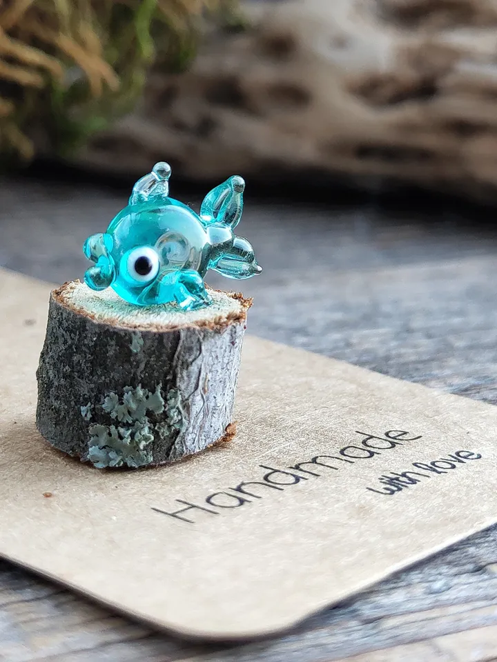 Glass figurines Glass Fish figurines Tiny fish Miniature fish Tiny glass animals Blown glass art Aquarium decor Dollhouse miniature