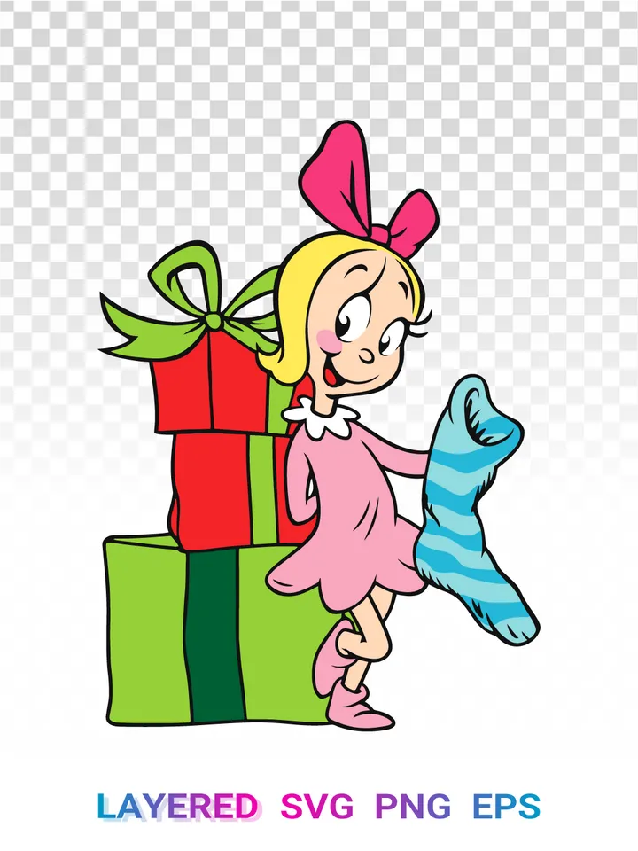 Cindy Lou Who Christmas SVG, Dr Seuss PNG Clipart Cricut