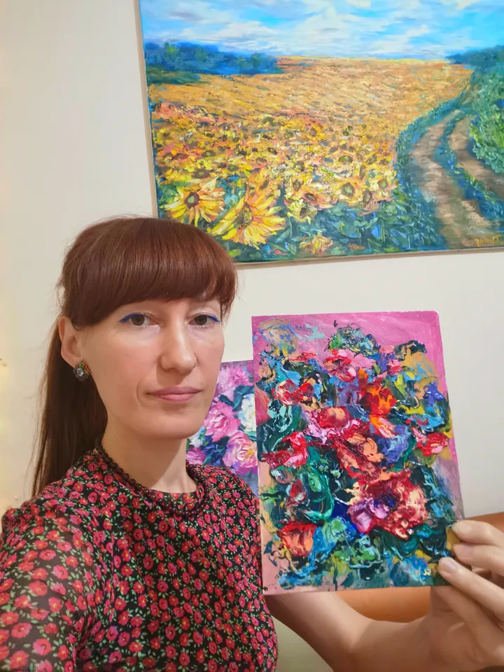 Bright Poppies Impasto Oil Painting Flowers Original Artist Svinar Oksana