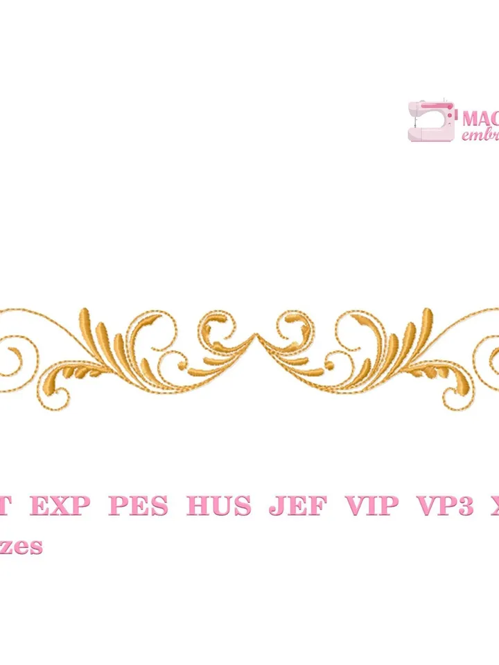 Scroll border embroidery designs Machine embroidery pattern 3 size, Embroidery files monogram frame, Vintage elegant decor #R1