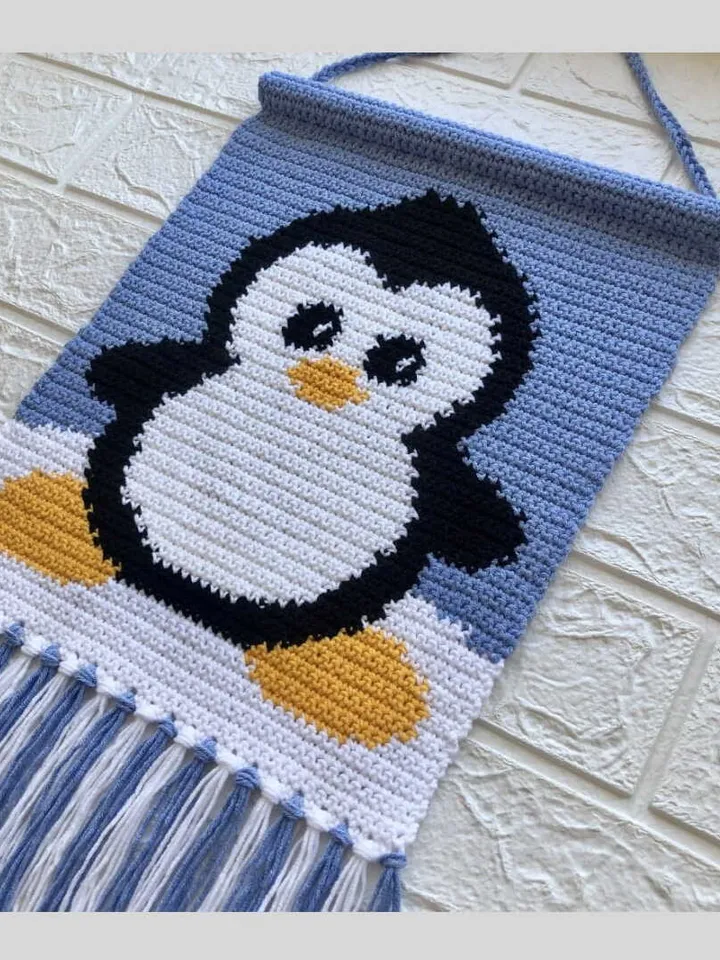 Crochet Penguin Wall Hanging Pattern PDF