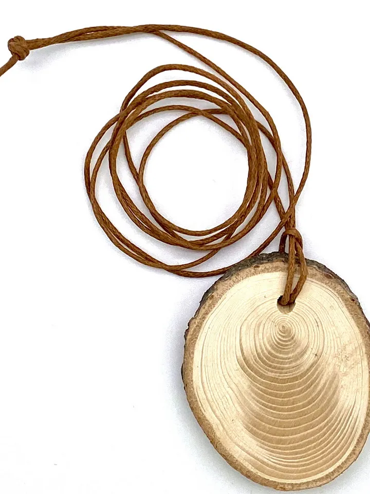 Pendant "Health charm "Cedar cut", height 6-6.8 cm (2.36-2.8 inch), thickness 0.8 cm (0.314 inch) handmade