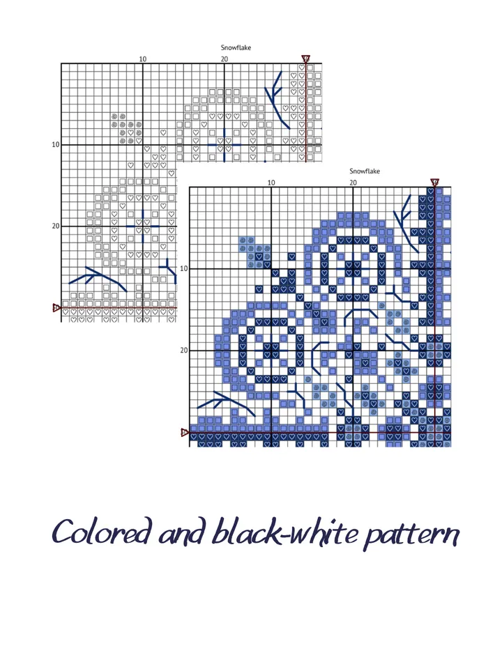 Cross stitch pattern Snowflake, easy and quick cross stitch pattern PDF