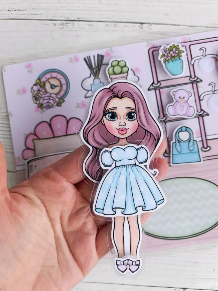 Blythe paper doll clothes cut out, Printable paper doll digital PDF instant download, printable doll house, Busy book activity, Paper DIY
