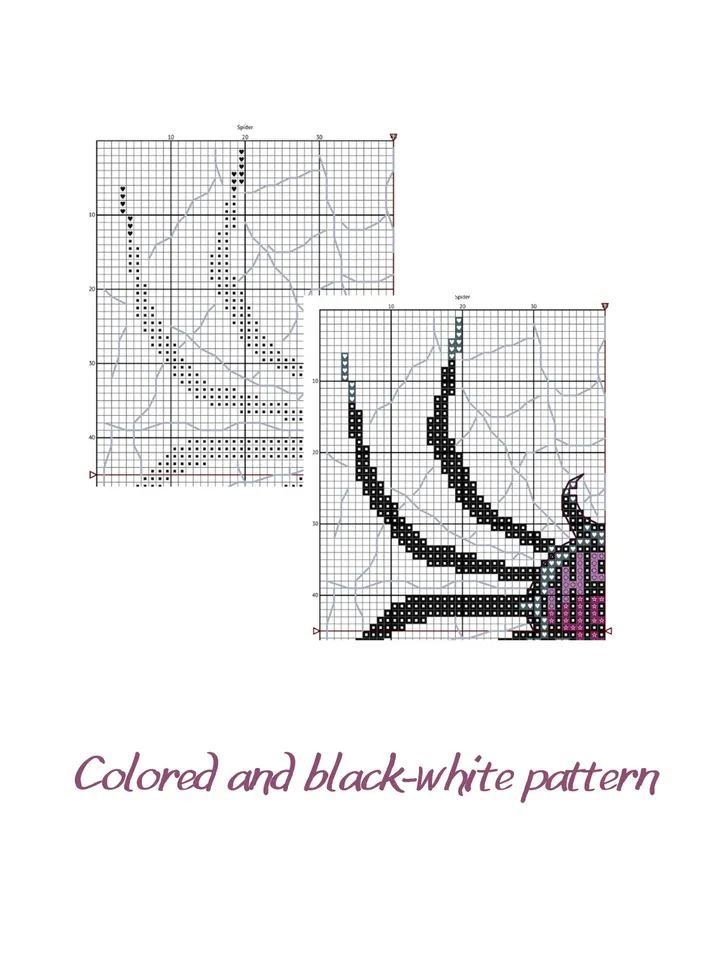 Cross stitch pattern Spider, xstitch chart PDF