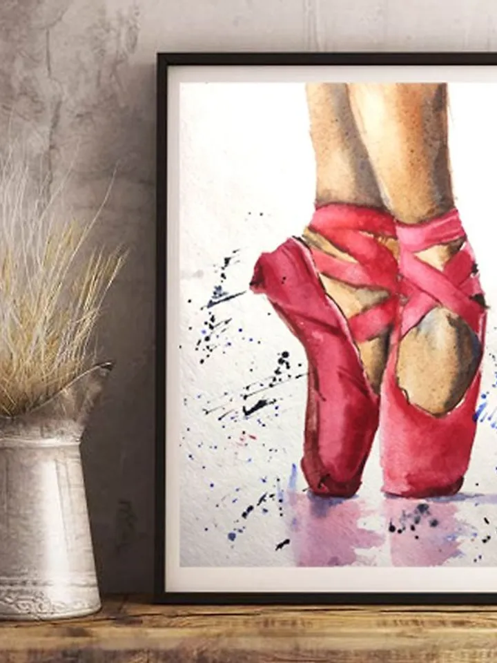 Ballet Painting Pointe Original Watercolor Ballerina Art Dance Wall Art