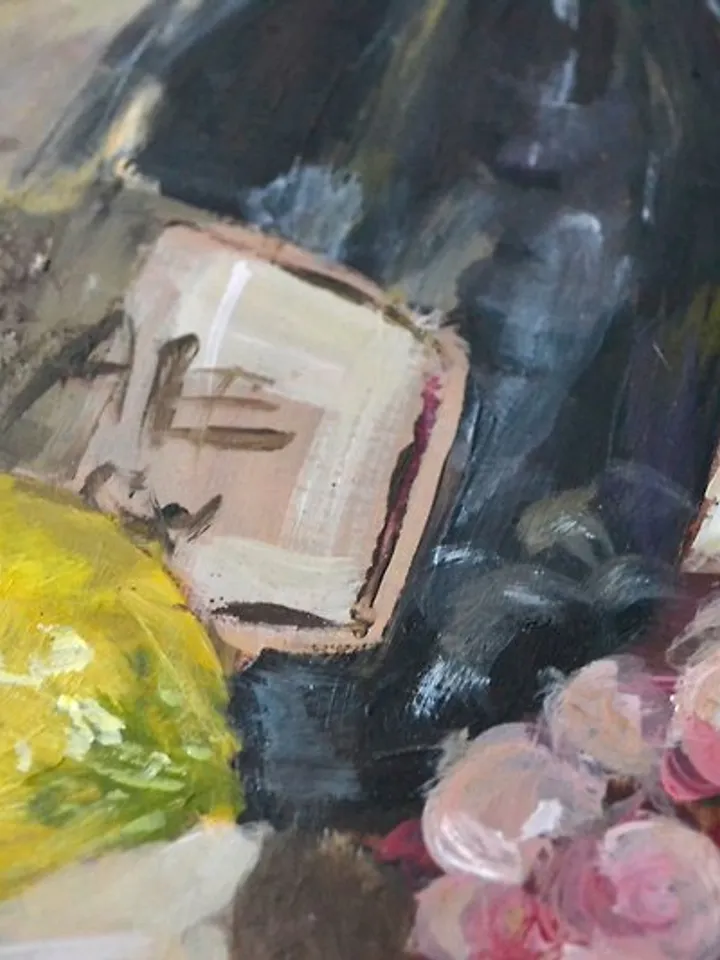 Wine Bottle Painting Original Oil Art Wine Artwork