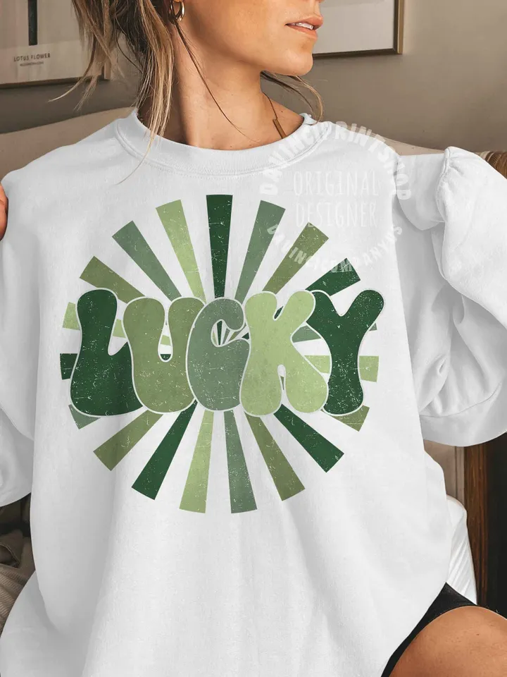 St. Patrick's Day Png, Lucky Png, Retro St. Patty's Day Png, Retro Png, Lucky Sublimation, Sublimation Design, Digital Download, png file