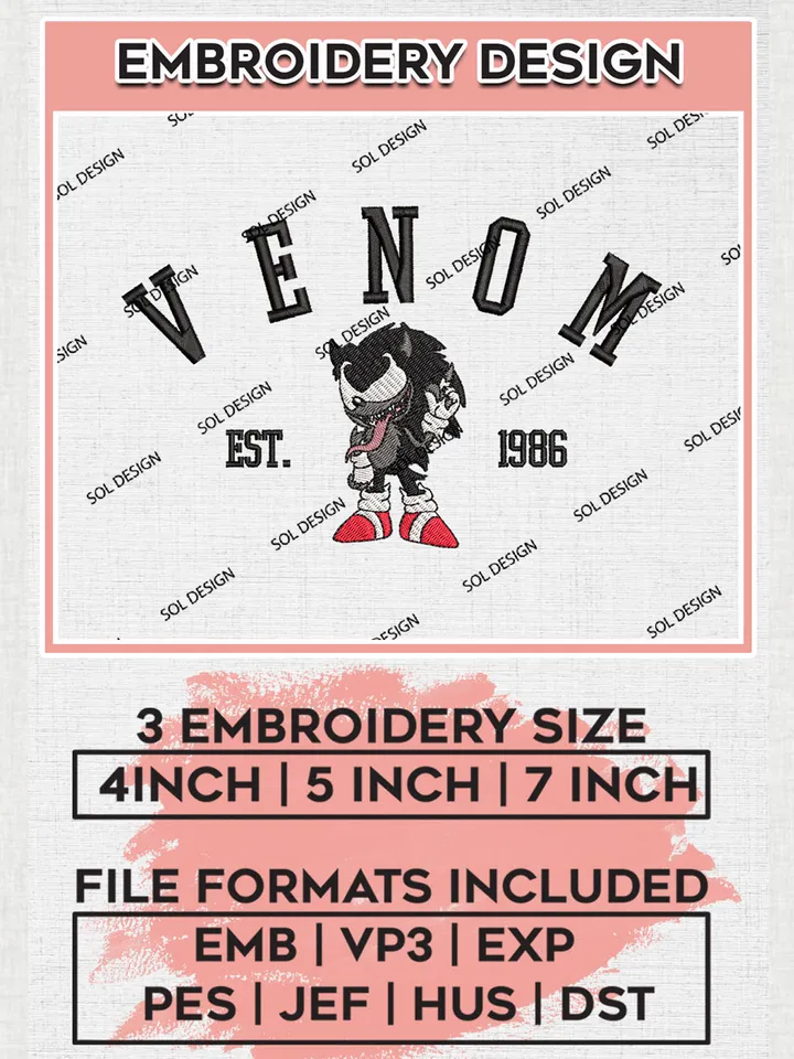 Halloween Baby Venom Costume Est Drop Blood Name Embroidery designs, Halloween Machine embroidery designs, Marvel embroidery files, Trick Or Treat Machine Embroidery Digitized Pes Files, Digital Download