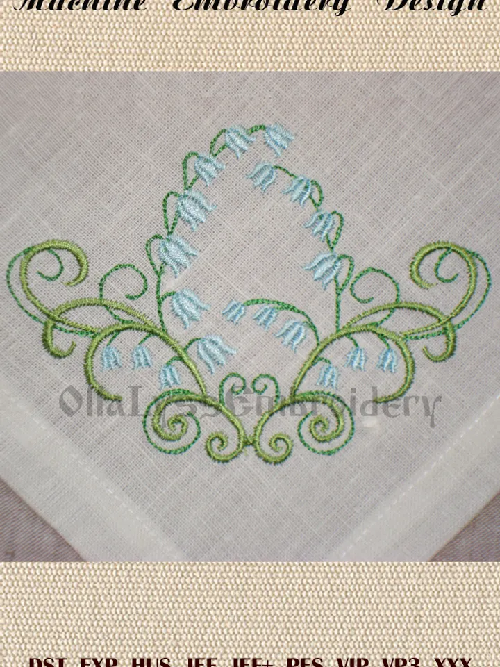Lily of the Valley Corner embroidery design