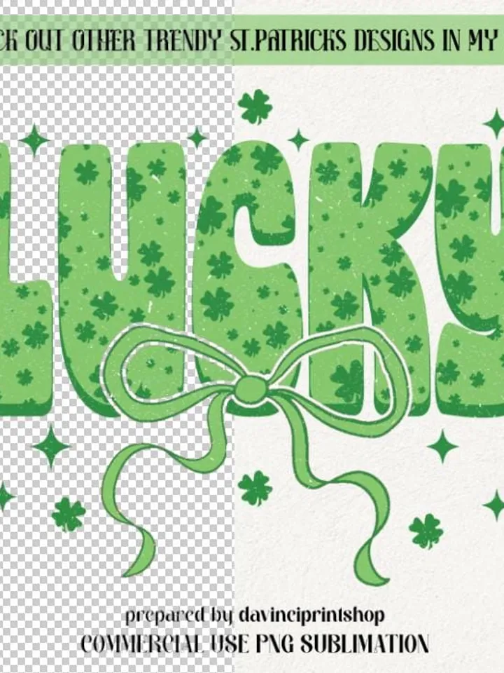 Lucky St.Patricks Day Coquette PNG, Green Bow png, Retro St.Patricks png, Irısh png, St.Patrick Bow Png, Green Shamrock PNG, Lucky png