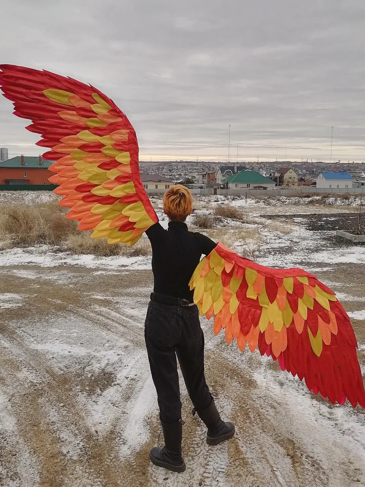 phoenix wings, colorful wings, glitter phoenix wings, dance wings, theater wings, brazilian carnival, festival costume, burning man