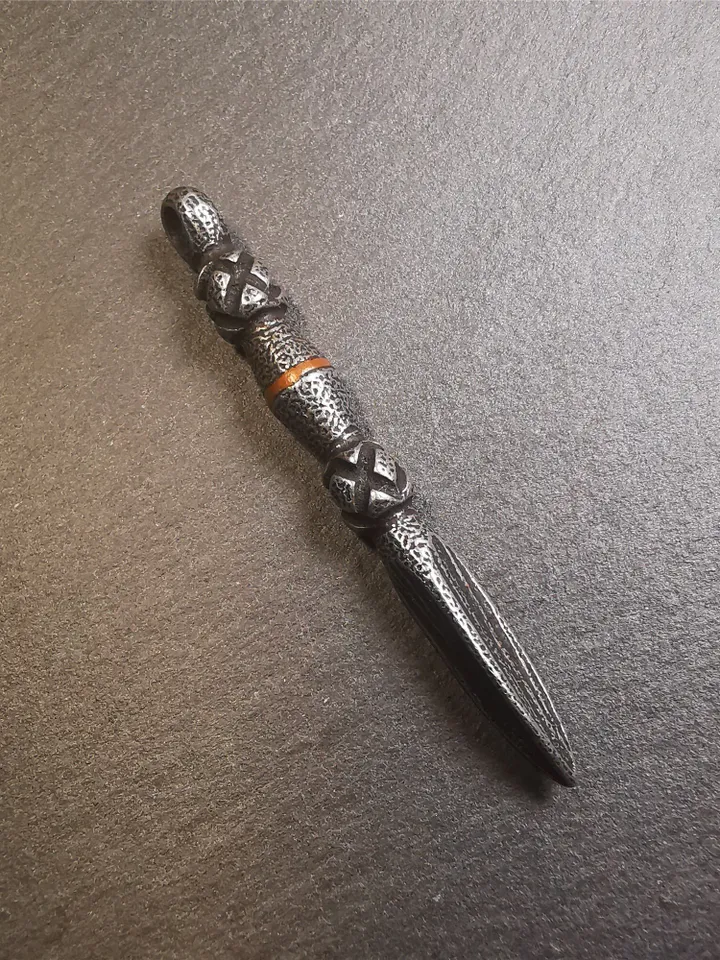 Gandhanra Handmade Tibetan Amulet ,Kila(Dorje Phurba) , Trantic Buddhism Ritual Implement Pendant,Made of Cold Iron,2.56"
