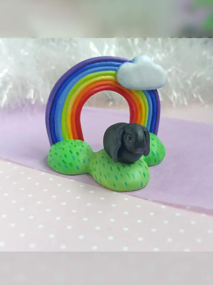 Black Rabbit on the rainbow (US discount)