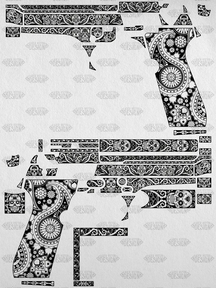 VECTOR DESIGN Beretta 92 FS Candy skulls