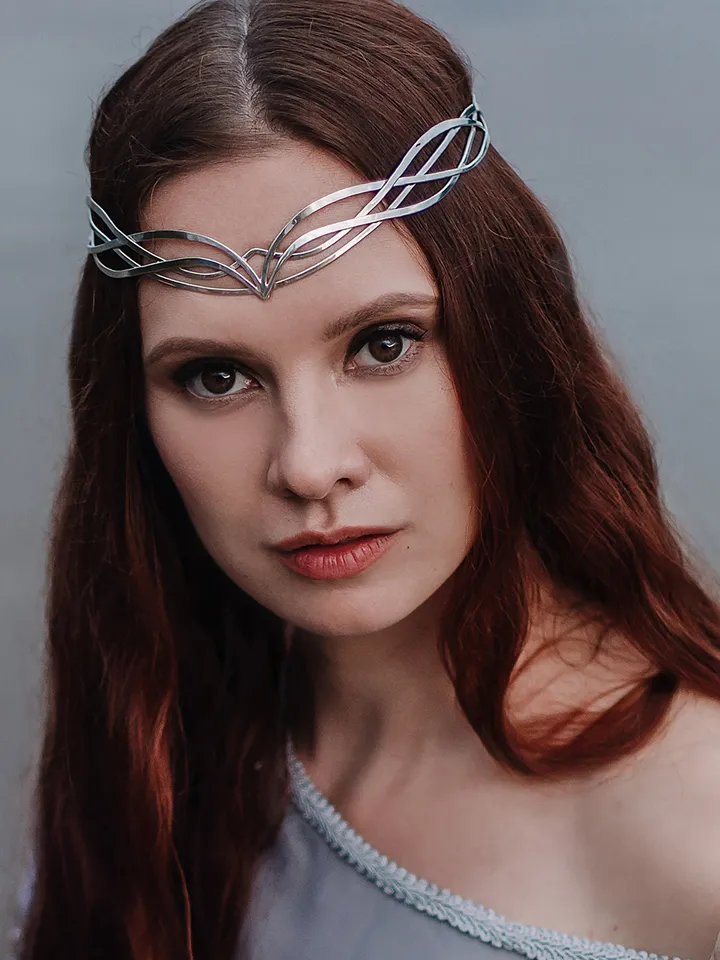 Sorceress diadem fantasy legends Tiara Elven Crown boho romantic Wedding Headpiece Celtic medieval elven Queen Niniane