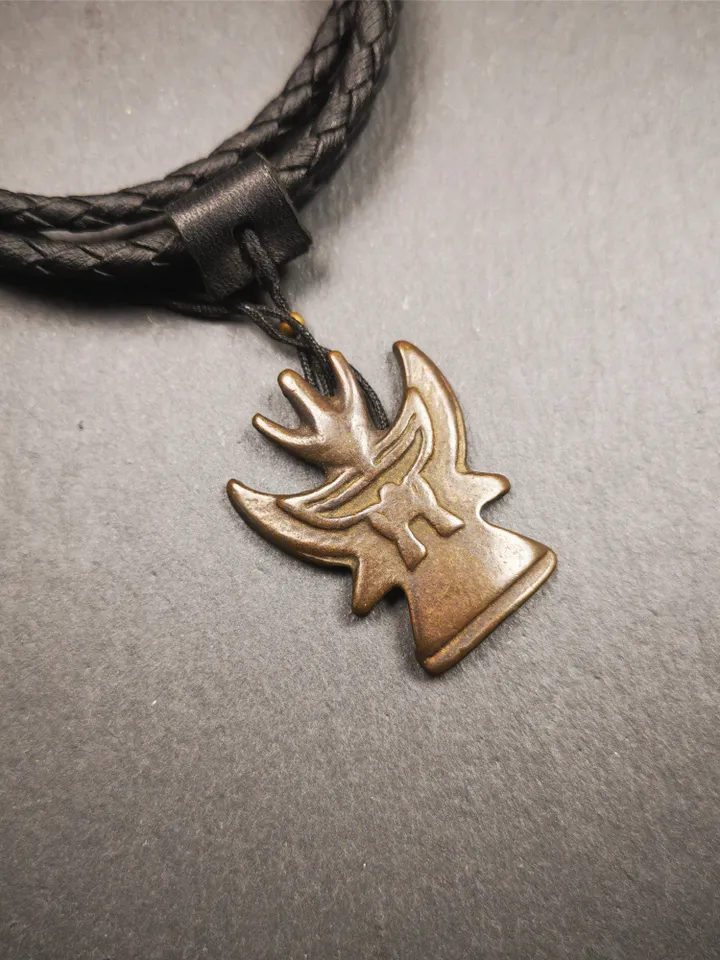 Gandhanra Handmade Tibetan Buddhist Amulet Garuda,Garula,Suparna,Golden-winged Bird Pendant,Made of Thokcha,1.38",30 years old