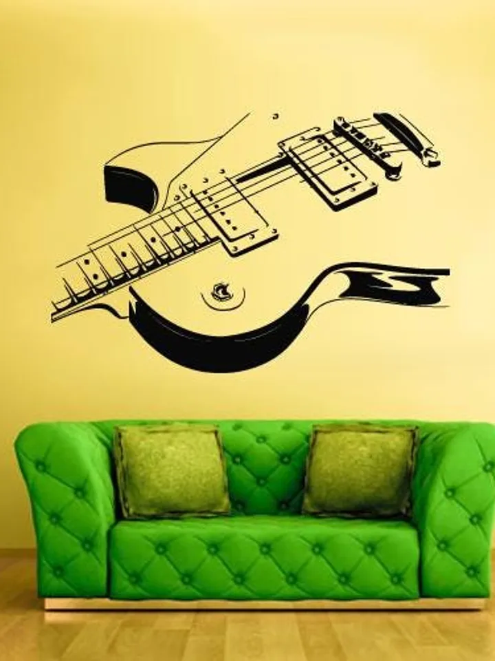 Electric guitar Wall decal Music Garage Sticker z1299