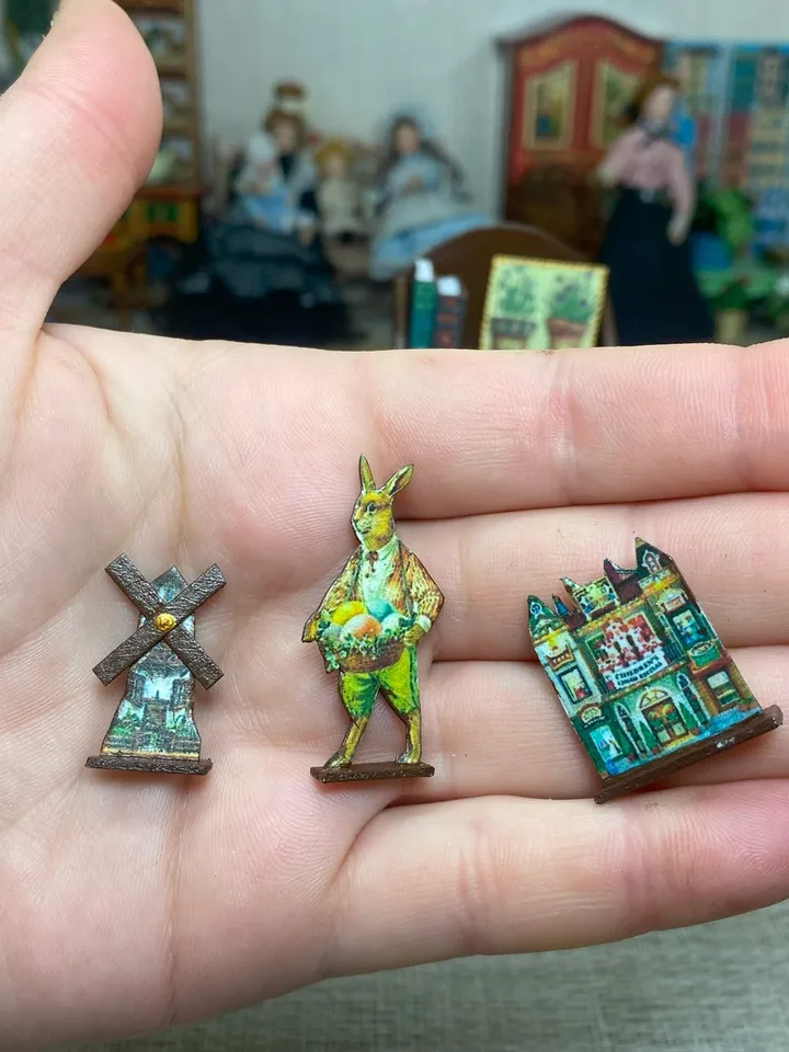 Set of furniture with accessories. 1:12. miniature dollhouse. Furniture for dolls.