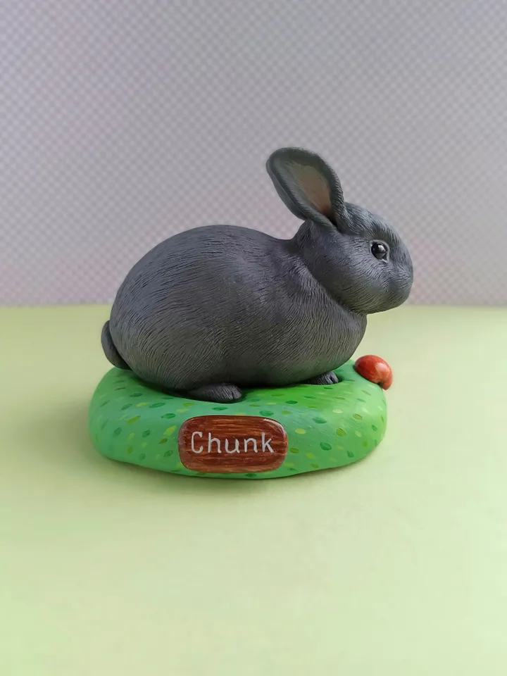 Customized rabbit memorial sculpture