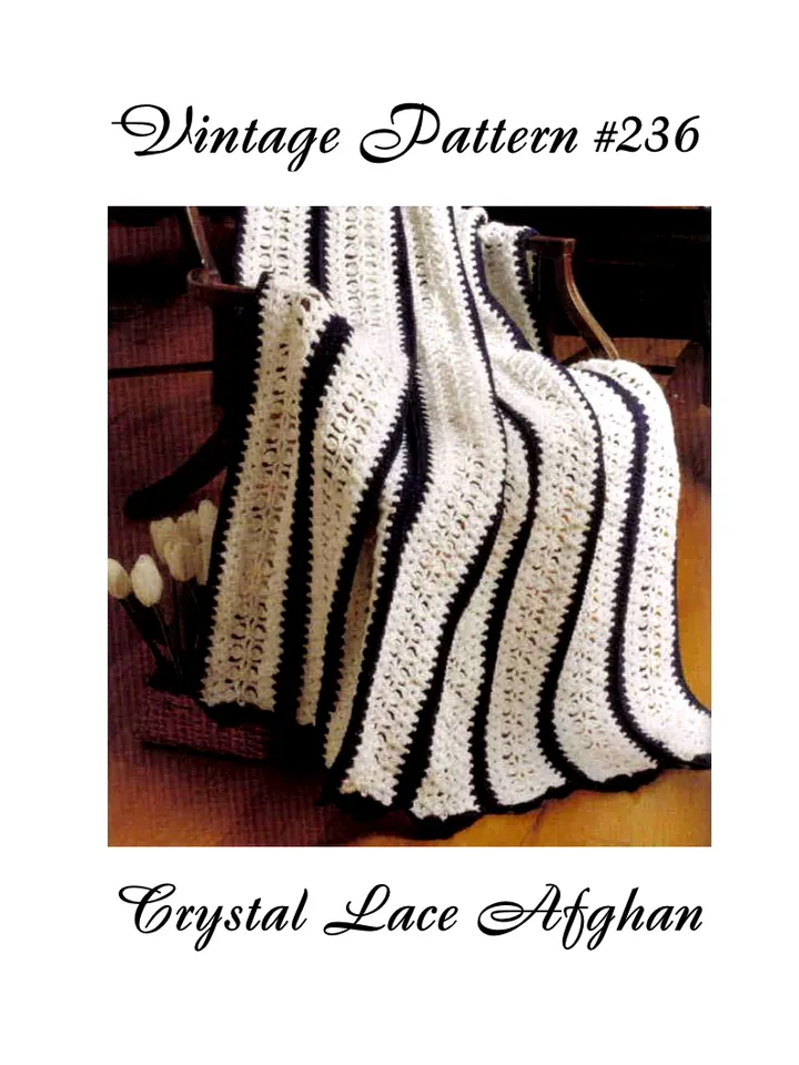 Crystal Lace Afghan Vintage Crochet Pattern 236