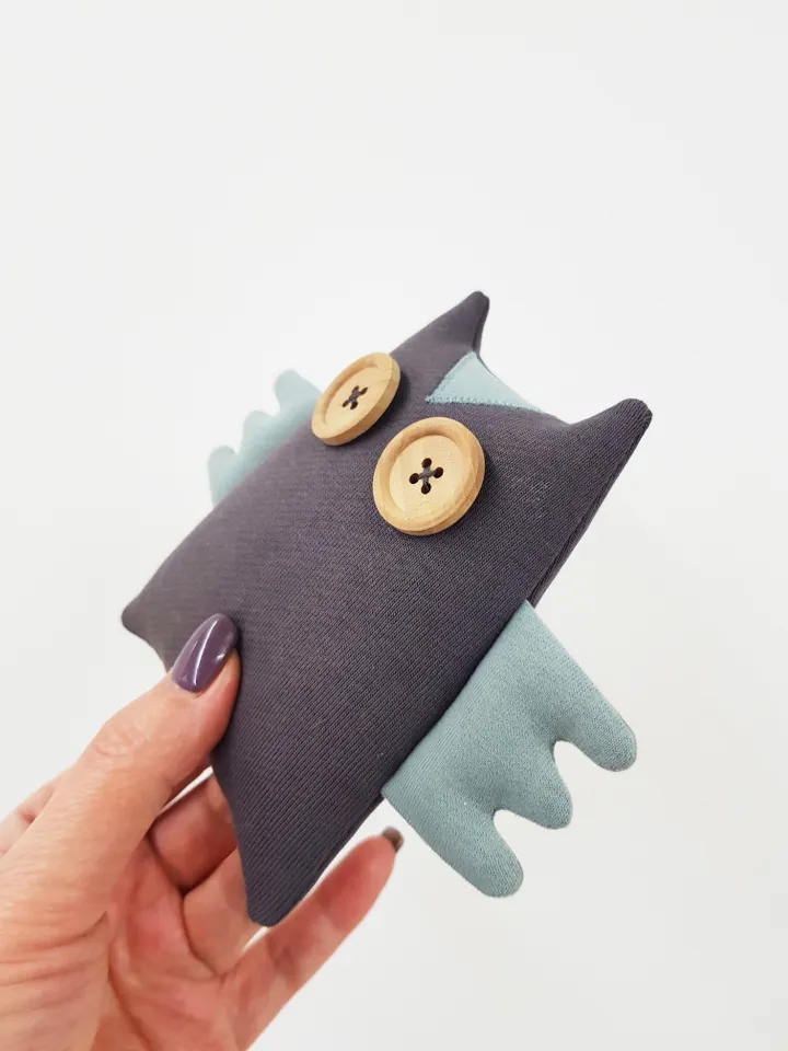 Owl sewing pattern PDF digital tutorial in English, rag doll sewing diy