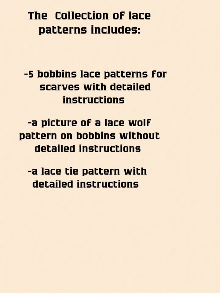 Download Collection Lace Patterns. Lace bobbin Scarves Wolf Tie.