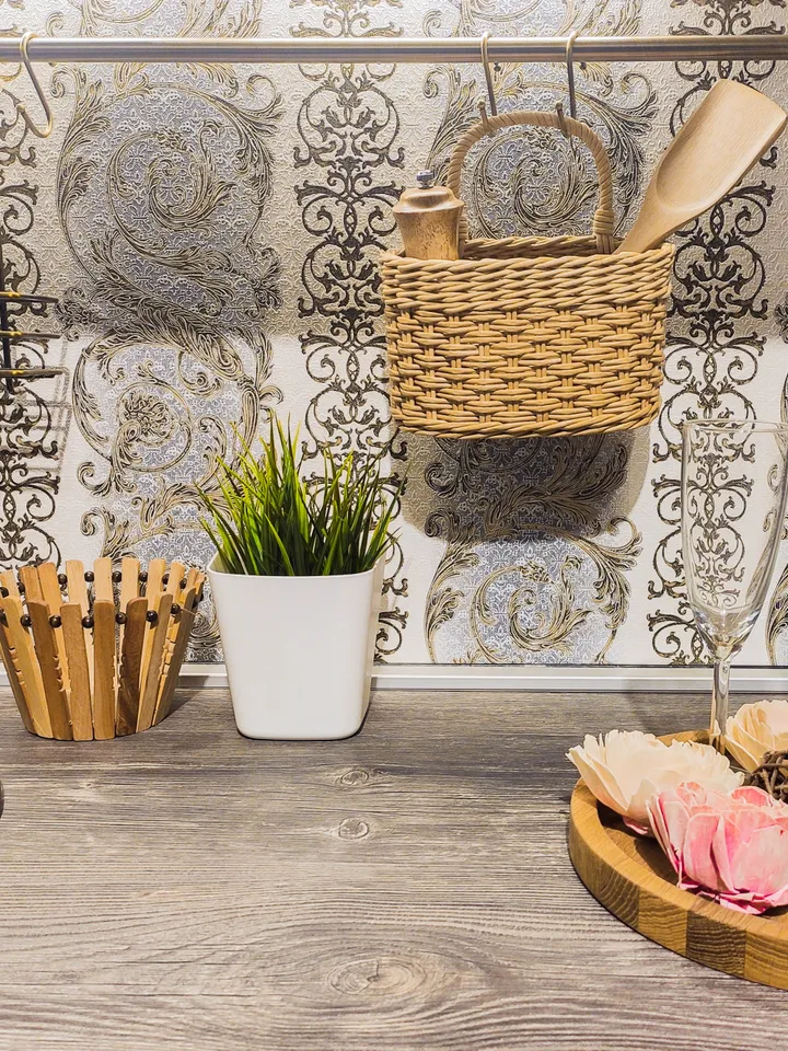 Kitchen organizer Small hanging basket Wicker storage basket