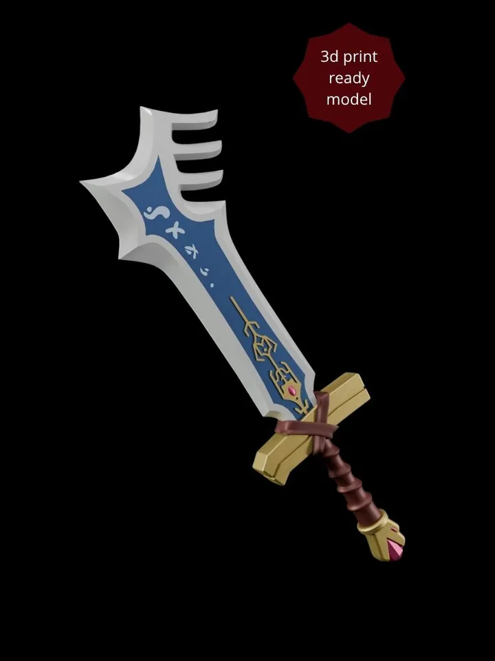 Ahrah Sword – Dust: An Elysian Tail – FDM Print-Ready, Split Parts