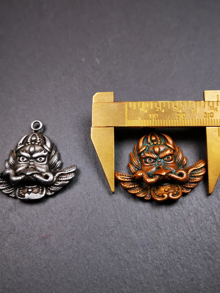Gandhanra Antique Tibetan Buddhist Amulet Pendant - Garuda - The Golden-Winged Bird, Crafted from Cold Iron