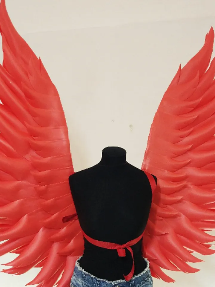 Red angel wings adult, angel wings costume, wings cosplay, Lucifer wings Large red angel wings, red wings party
