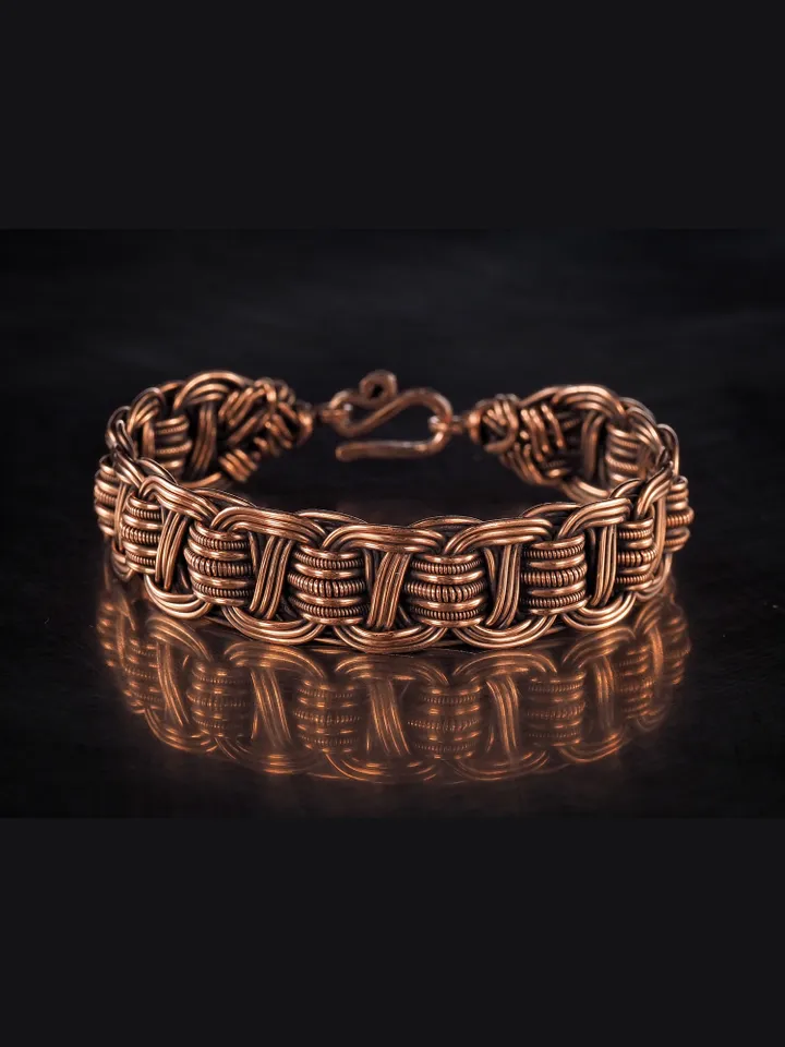 Wire wrapped copper bracelet for woman Antique style copper jewelry WireWrapArt