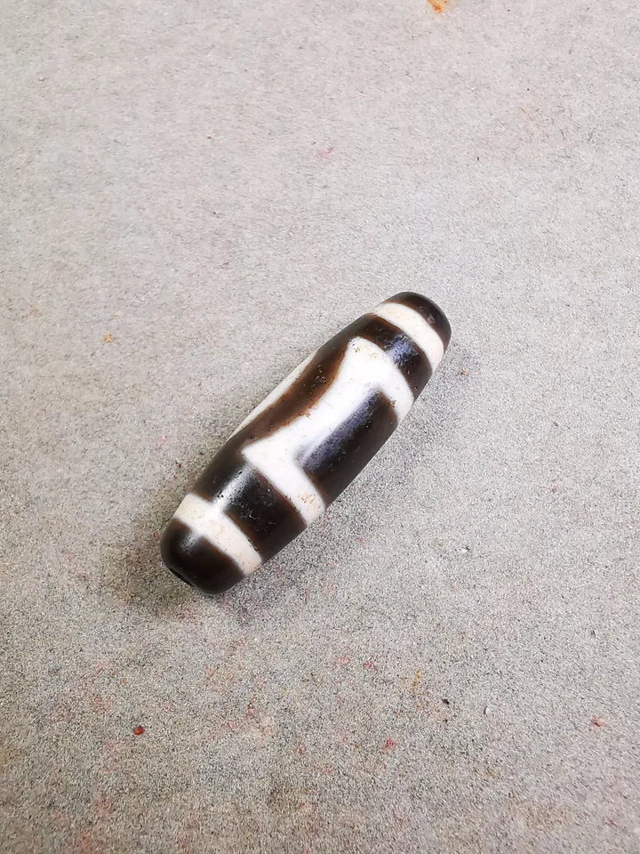 Gandhanra Antique Tibetan Dzi Bead(30 Years Old),Small Size Sky Earth Pattern,Protective Amulet Bead