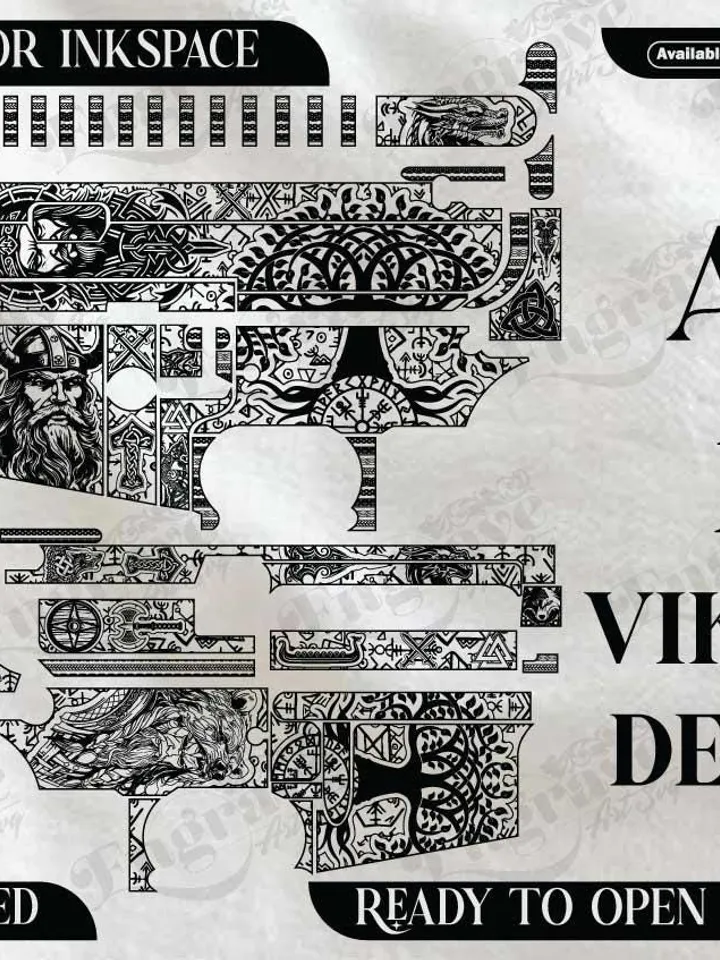 AR15 Vikings Design,lasercut,laserengraving,fiberlaser,engravingfiles