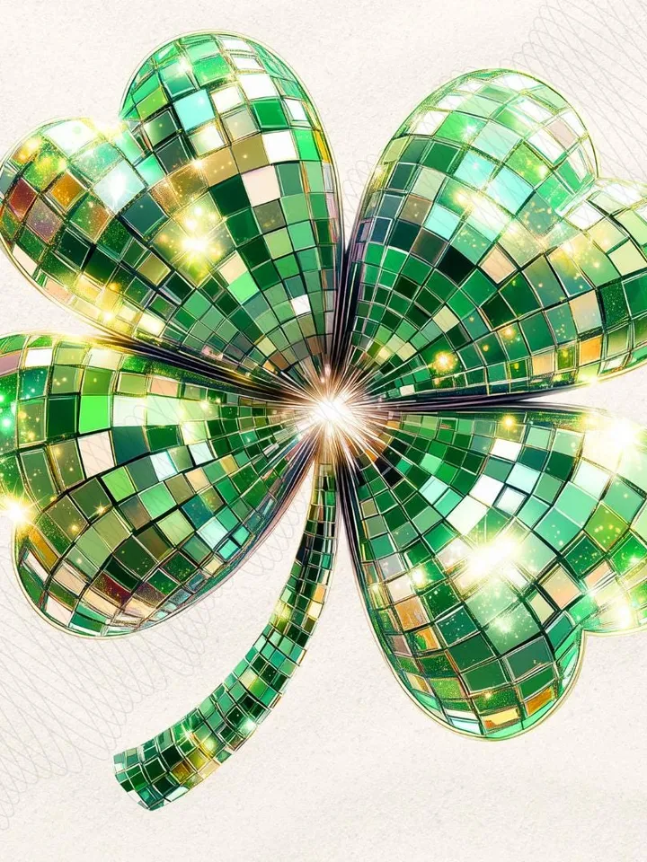 St. Patrick’s Day Clover png, St Patricks Coquette PNG, Coquette PNG, Glitter Faux Disco png, St Patrick's Day png, Shiny Irish, Shamrock